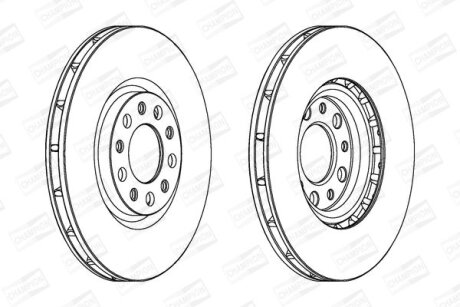 КОМПЛ.2 ШТ/ Гальмівний диск пер. Fiat 500 (334_)/Jeep Renegade 14- (305*28) CHAMPION 562299CH