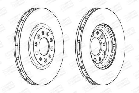 КОМПЛ.2 ШТ/ Гальмівний диск пер. Fiat 500 (334_)/Jeep Renegade 14- (305*28) CHAMPION 562299CH