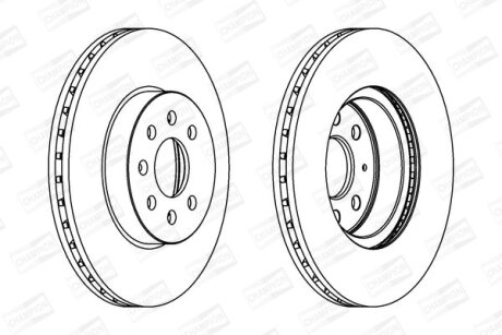 OPEL диск гальмівний передн.вентилір.Astra H CHAMPION 562315CH