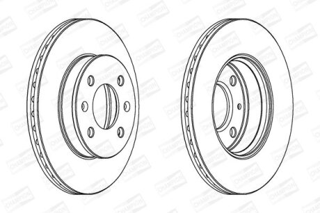 КОМПЛ.2 ШТ/ Гальмівний диск пер. Hyundai Getz (TB) 02- (241*19) CHAMPION 562425CH