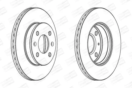 КОМПЛ.2 ШТ/ Гальмівний диск пер. Hyundai Getz (TB) 02- (241*19) CHAMPION 562425CH