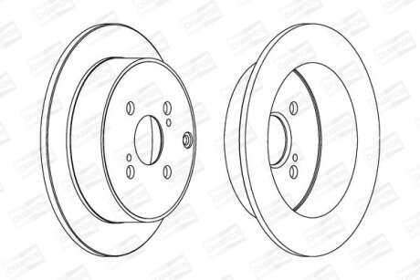 КОМПЛ.2 ШТ/ Гальмівний диск зад. Corolla Verso (ZER_, ZZE12_, R1_) 04- (290*10) CHAMPION 562431CH