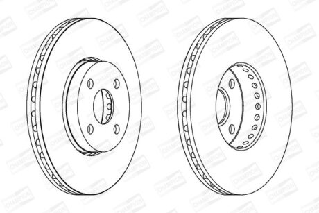 КОМПЛ.2 ШТ/ Гальмівний диск пер. Toyota Corolla 01- (275*25) CHAMPION 562436CH