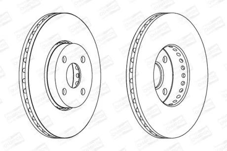 КОМПЛ.2 ШТ/ Гальмівний диск пер. Toyota Corolla 01- (275*25) CHAMPION 562436CH