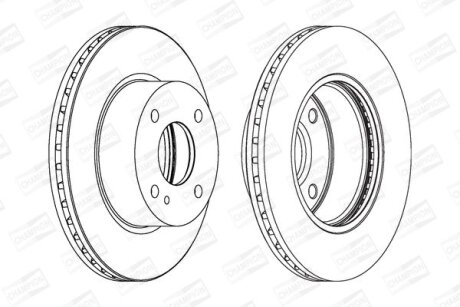 FORD диск гальмівний передн. Fiesta 08- CHAMPION 562539CH