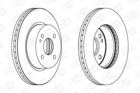 КОМПЛ.2 ШТ/ Гальмівний диск перед. MAZDA 2 07- CHAMPION 562564CH