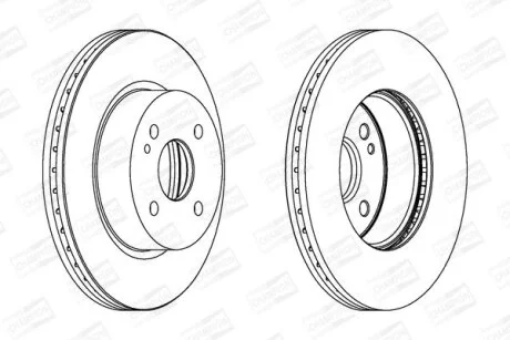 КОМПЛ.2 ШТ/ Гальмівний диск перед. MAZDA 2 07- CHAMPION 562564CH