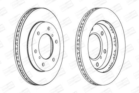 Гальмівний диск перед. Pajero III/IV 98- (290x26) компл. 2шт CHAMPION 562572CH