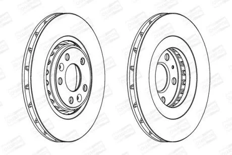 КОМПЛ.2 ШТ/ Гальмівний диск пер. Renault Espace, Grand Scenic III, IV, Laguna III, Megane 08- (320*2 CHAMPION 562596CH