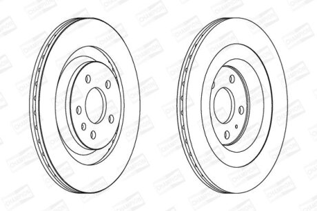 КОМПЛ.2 ШТ/ Гальмівний диск зад. Audi A4 B8/Q5 08- (330*22) CHAMPION 562645CH