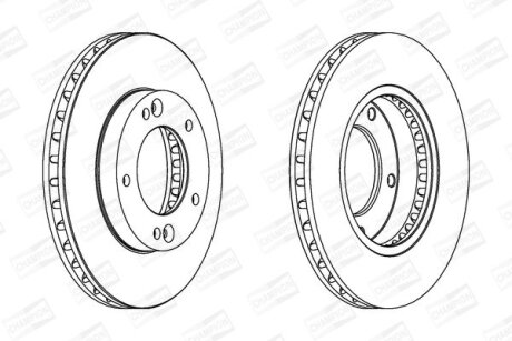 КОМПЛ.2 ШТ/ Гальмівний диск пер. Kia Sirento I (JC) 02- (302*28) CHAMPION 562772CH