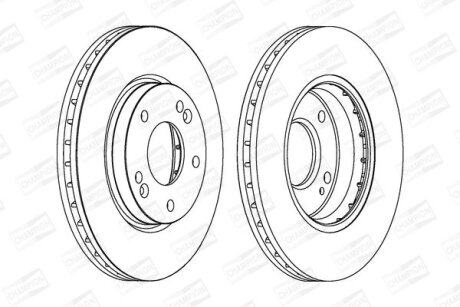 КОМПЛ.2 ШТ/ Гальмівний диск пер. Trajet/Santa Fe 01- (276*26) CHAMPION 562789CH