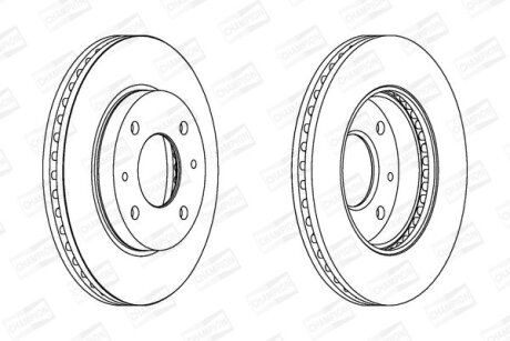 КОМПЛ.2 ШТ/ Гальмівний диск пер. Hyundai Matrix /Elantra 01- (257*24) CHAMPION 562806CH