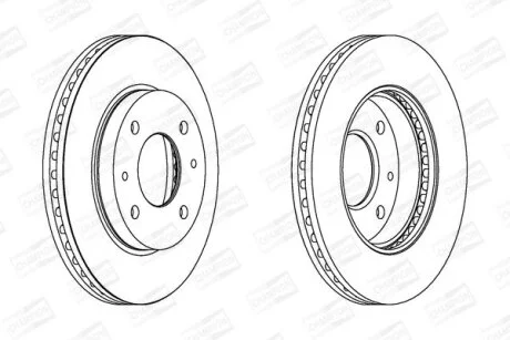 КОМПЛ.2 ШТ/ Гальмівний диск пер. Hyundai Matrix /Elantra 01- (257*24) CHAMPION 562806CH