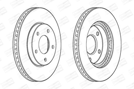 КОМПЛ.2 ШТ/ Гальмівний диск перед. Lancer 03- (276*26) CHAMPION 562820CH