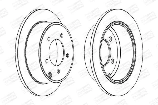 КОМПЛ.2 ШТ/ Гальмівний диск задн. Dodge Avenger/Caliber/Jeep Compass/Patriot 06- (262*10) CHAMPION 562857CH (фото 1)