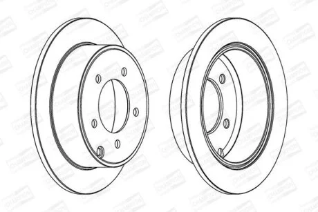 КОМПЛ.2 ШТ/ Гальмівний диск задн. Dodge Avenger/Caliber/Jeep Compass/Patriot 06- (262*10) CHAMPION 562857CH