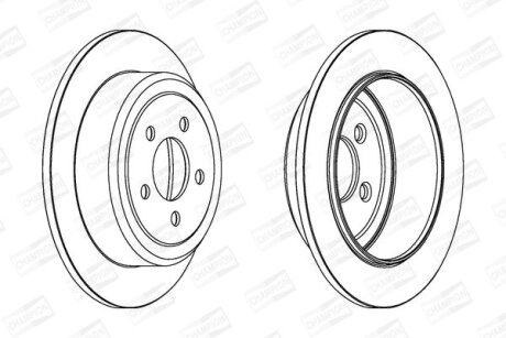 КОМПЛ.2 ШТ/ Гальмівний диск зад. Jeep Cherokee 08-/ Dodge Nitro 07- (316*12) CHAMPION 562917CH