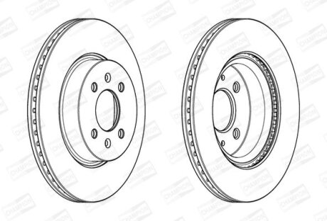 КОМПЛ.2 ШТ/ Гальмівний диск пер. Hyundai i20 14-/Kia Rio 11- (280*22) CHAMPION 562944CH