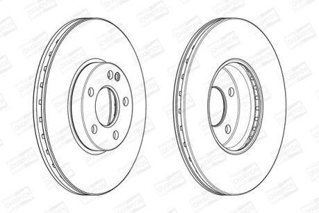 КОМПЛ.2 ШТ/ Гальмівний диск перед. MB A-Class (W176) 12- (280*25) CHAMPION 562989CH