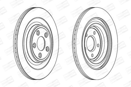 КОМПЛ.2 ШТ/ Гальмівний диск зад. S-type/XF/XJ/XK 04- (326*20) CHAMPION 563027CH