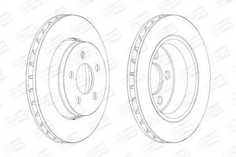 КОМПЛ.2 ШТ/ Гальмівний диск перед. Cherokee 08-, Dodge Nitro 07- CHAMPION 563041CH
