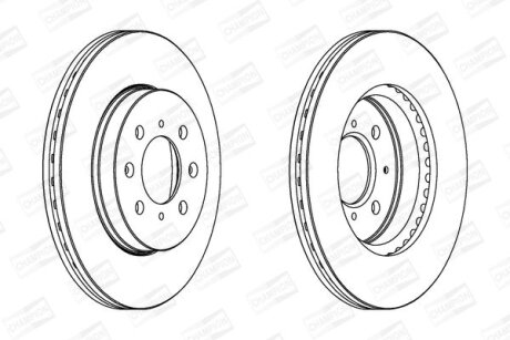 КОМПЛ.2 ШТ/ Гальмівний диск перед. Civic 89-/Jazz 08- (262x21) CHAMPION 563065CH