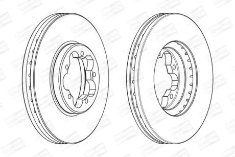 КОМПЛ.2 ШТ/ Гальмівний диск пер. FORD Tourneo Custom V362 15-,Transit V363 13- (288*33) CHAMPION 563123CH
