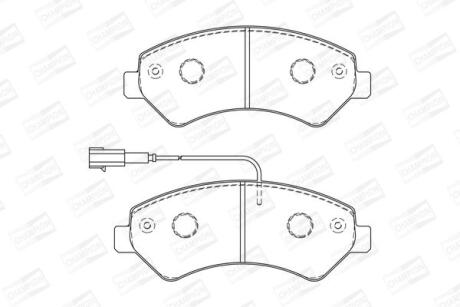 FIAT гальмів.колодки передн.Ducato,Citroen Jumper 1600-2000kg 06- CHAMPION 573261CH