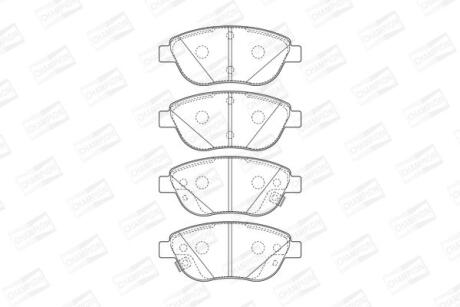 FIAT Гальмівні колодки передні 500 (312) 1.4 07- CHAMPION 573446CH