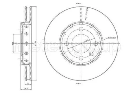 VW Диск гальмівний передній Up,Load,Skoda Citigo,Seat 11- CIFAM 8001371C