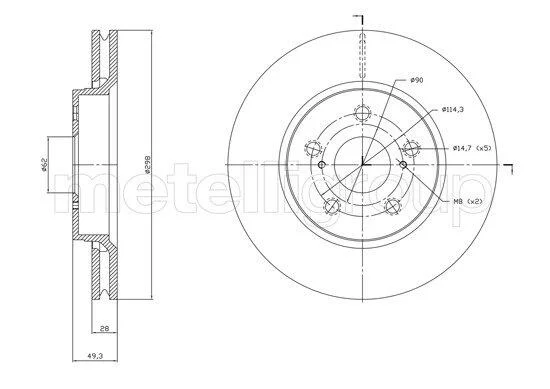 TOYOTA Гальмівний диск C-HR 1.2-2.0 16- CIFAM 8001840C (фото 1)