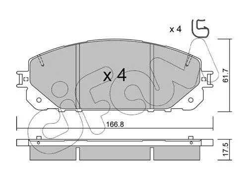 JEEP К-т гальмівних колодок Cherokee 13- CIFAM 82210000 (фото 1)