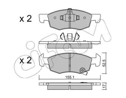 OPEL Колодки гальмівні передні Corsa E 1,0-1,6 14- CIFAM 82210340