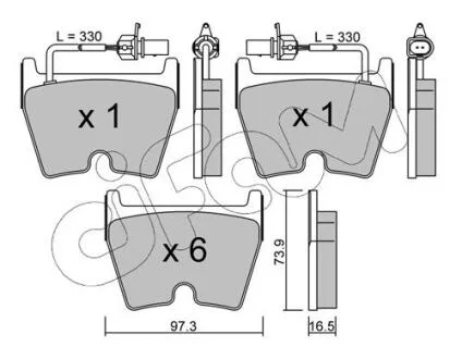 VW гальмівний колодки передні Phaeton 02-, AUDI, LAMBORGHINI CIFAM 82210430