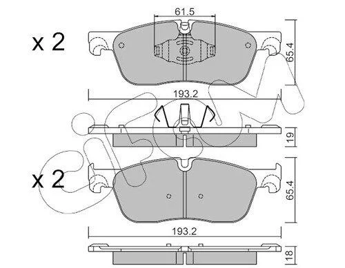 LAND ROVER К-т передн. гальм. колодок Discovery Sport 2,0-2,2 14-, Range Rover Evoque 2,0-2,2 11- CIFAM 82211230 (фото 1)