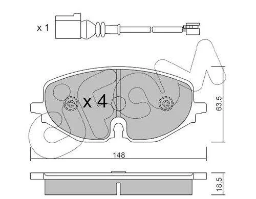 VW Колодки гальм. передні GOLF VIII (CD1) 1.0 TSI 20- CIFAM 82212800 (фото 1)