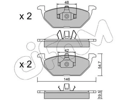 VW Колодки торм.передн.Golf-IV 1.6/1.9TD,Audi A3 CIFAM 8222111