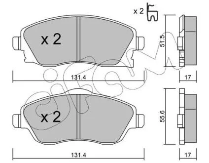 OPEL гальмівні колодки передн.Corsa C 1,0-1,8 00- CIFAM 8223400