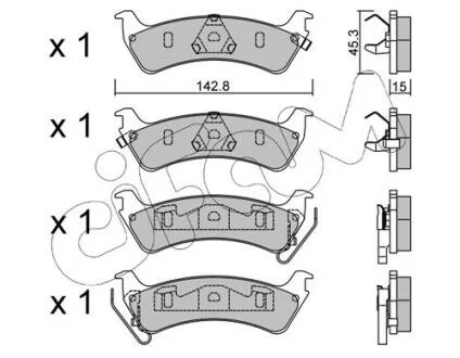 JEEP гальмівні колодки задні Grand Cherokee CIFAM 8225270