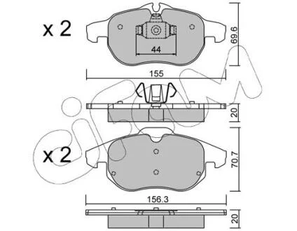 OPEL Тормозные колодки передн.Vectra C, Astra H, Zafira B FIAT Croma 05- SAAB 9-3 CIFAM 8225400