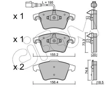 Тормозные колодки пер. VW T5 (с датч.) CIFAM 8225520