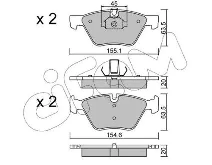 Гальмівні колодки перед. BMW 3 90/91/92 5 E60/61 CIFAM 8225573
