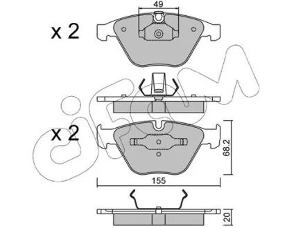 BMW гальмівні колодки передн. 3 E90,5 E60,6 E63,7 E65/66,.X1 E84 01- CIFAM 8225580
