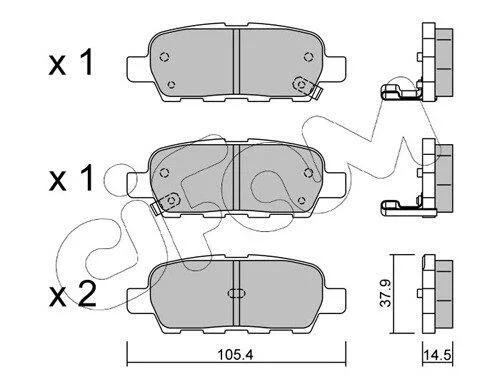 NISSAN гальмівні колодки задні Qashqai, Teana,Tiida,Murano, X-Trail 01- CIFAM 8226120 (фото 1)