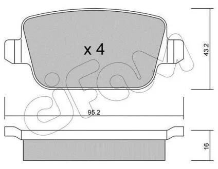 FORD гальмівні колодки задн.Focus II,Galaxy,Kuga,Mondeo,S-Max CIFAM 8227800