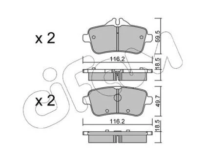 DB колодки гальмівні задн. W166/X166/W176 A/GL/M Class 11- CIFAM 8229680