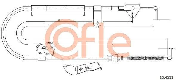 Трос ручника COFLE 10.4511 (фото 1)