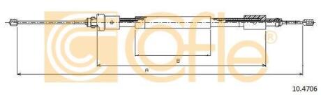 Трос ручного гальма зад. П Citroen Berlingo-Peugeot Partner 1.1-2.0Hdi 06.96- 1818/1480 COFLE 10.4706