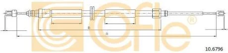 Трос ручного гальма зад. Л/П Renault Scenic 2009- COFLE 10.6796